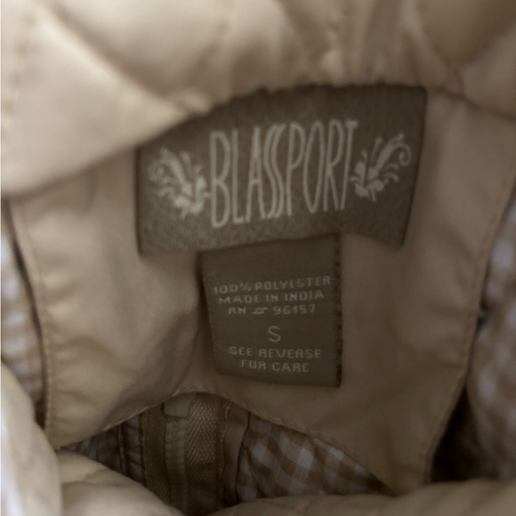 VTG BILL BLASS Quilted Cream/ Check pattern Women's Jacket with Pockets sz M - Picture 2 of 8